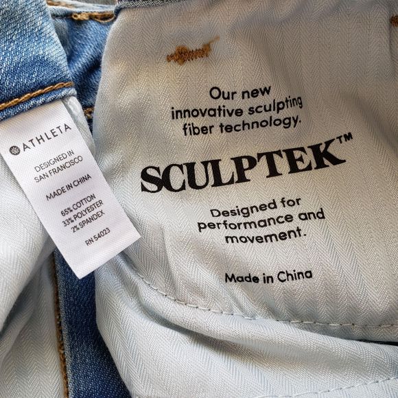 ATHLETA Sculptek Slim Straight Jeans Agate Wash 6 - Picture 14 of 14